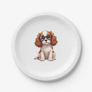 A cute dog King Charles Spaniel COPY Paper Plate