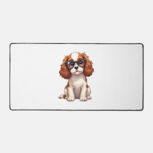 A cute dog King Charles Spaniel  Desk Mat