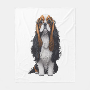 A cute dog King Charles Spaniel Fleece Blanket
