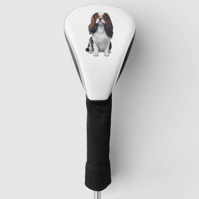 A cute dog King Charles Spaniel Golf Head Cover (Front)