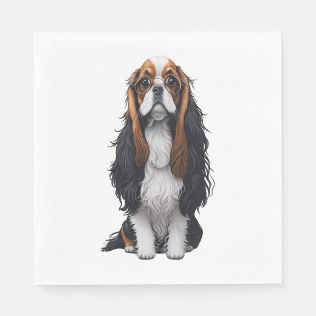 A cute dog King Charles Spaniel  Napkin (Front)