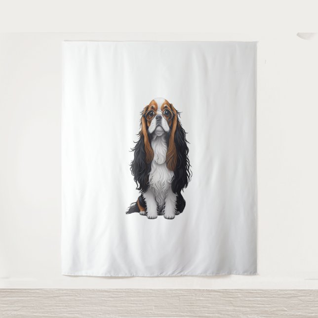 A cute dog King Charles Spaniel  Tapestry (Front)