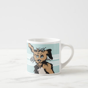 A Cute Dog With Blue Puppy Eyes Espresso Cup