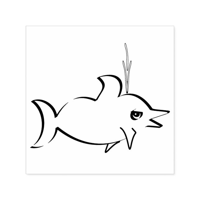 A cute dolphin self-inking stamp (Design)