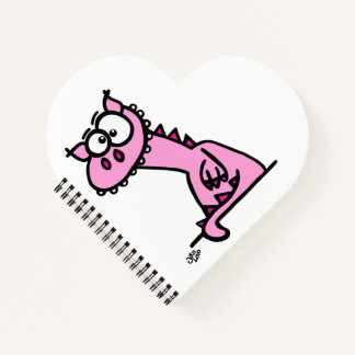 A cute dragon in pink notebook