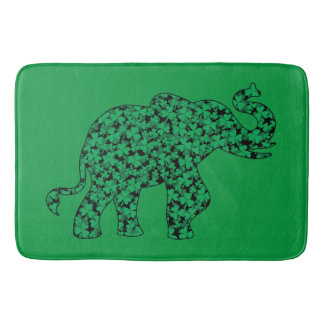 A Cute Elephant made up of shamrocks Bath Mat