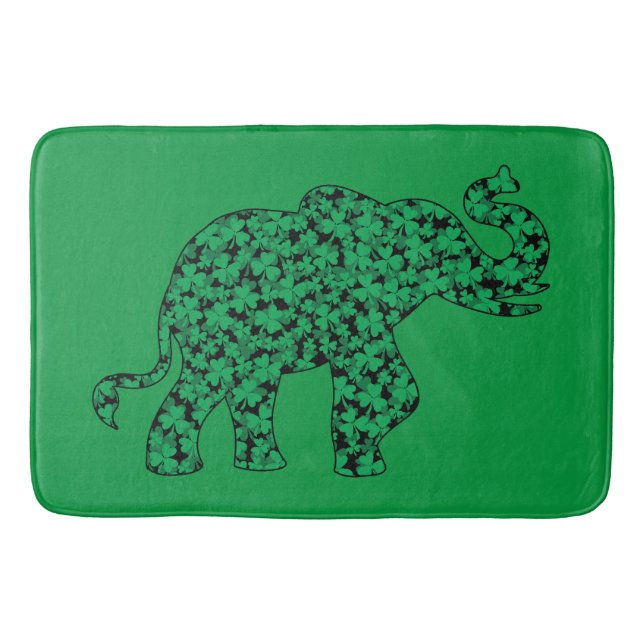 A Cute Elephant made up of shamrocks Bath Mat (Front)