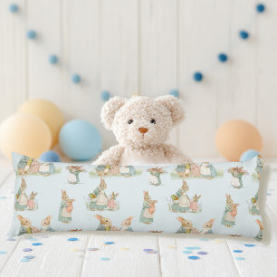 a cute family of rabbits with a baby body cushion