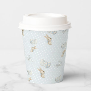 a cute family of rabbits with a baby paper cups