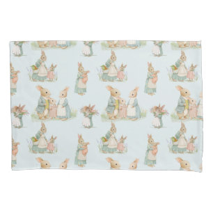 a cute family of rabbits with a baby pillowcase