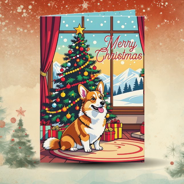 A Cute Festive Corgi Christmas Card (Creator Uploaded)