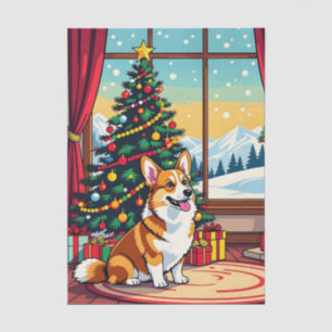 A Cute Festive Corgi Christmas Tissue Paper