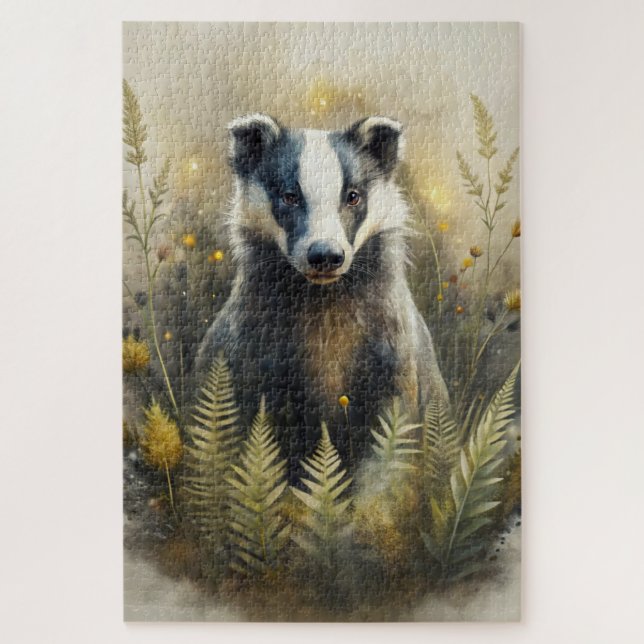 A Cute Forest Badger Jigsaw Puzzle (Vertical)