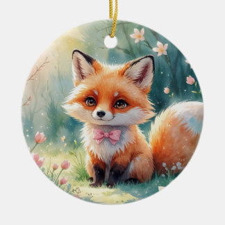 A Cute fox Ceramic Tree Decoration