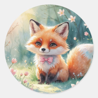 A Cute fox Classic Round Sticker