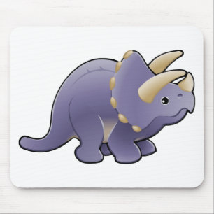 A cute friendly triceratops dinosaur mouse mat