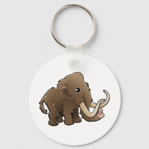 A cute friendly woolly mammoth key ring