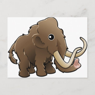 A cute friendly woolly mammoth postcard