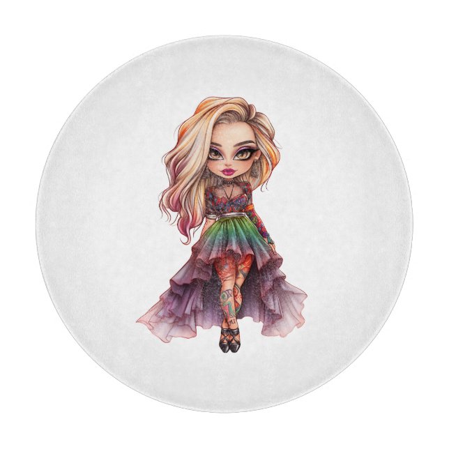 A Cute Girl Halloween Design Collection 11 Cutting Board (Front)