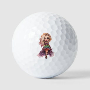 A Cute Girl Halloween Design Collection 11 Golf Balls