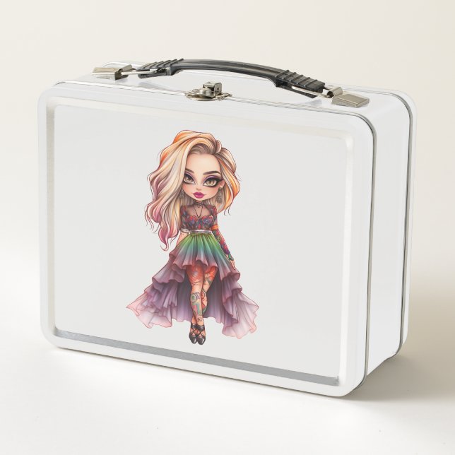 A Cute Girl Halloween Design Collection 11 Metal Lunch Box (Front)