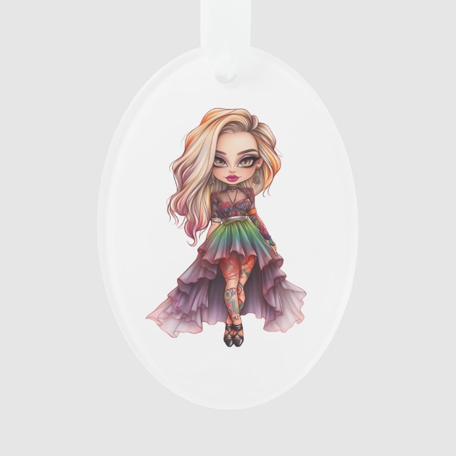 A Cute Girl Halloween Design Collection 11 Ornament (Front)