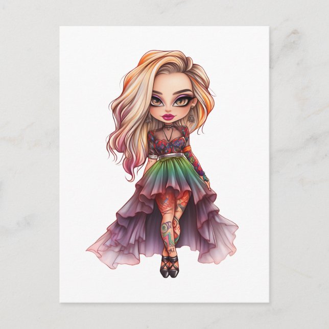 A Cute Girl Halloween Design Collection 11 Postcard (Front)