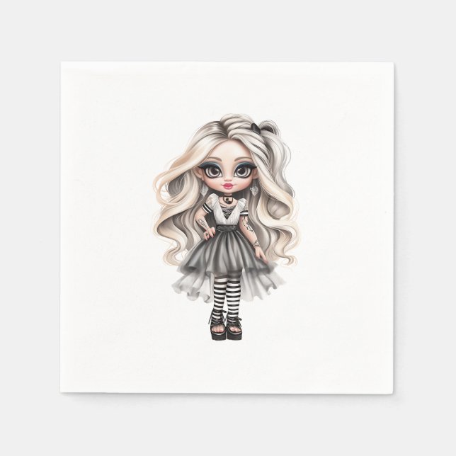 A Cute Girl Halloween Design Collection 12 Napkin (Front)