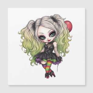 A Cute Girl Halloween Design Collection 15 Magnetic Invitation