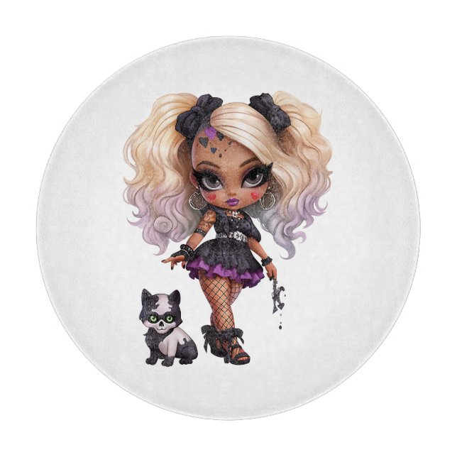 A Cute Girl Halloween Design Collection 8 Cutting Board (Front)