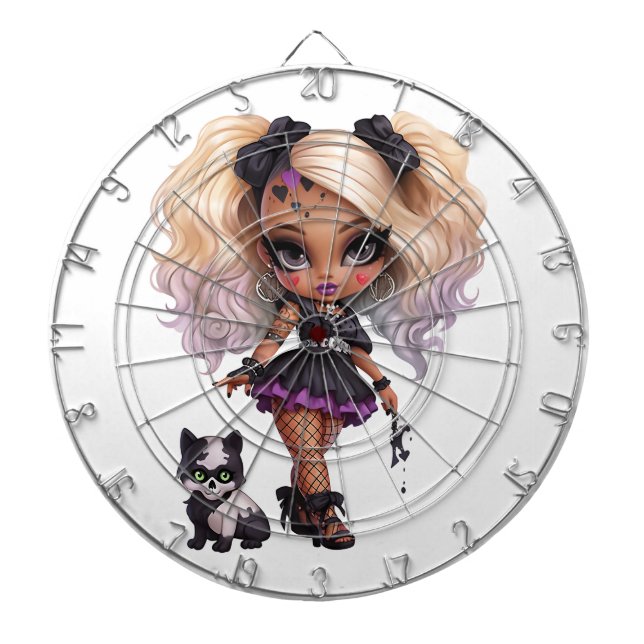A Cute Girl Halloween Design Collection 8 Dartboard (Front)