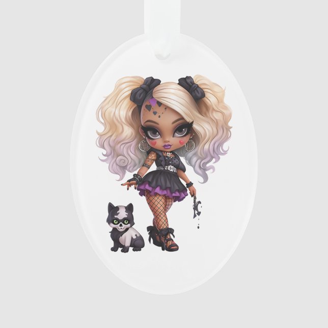 A Cute Girl Halloween Design Collection 8 Ornament (Front)