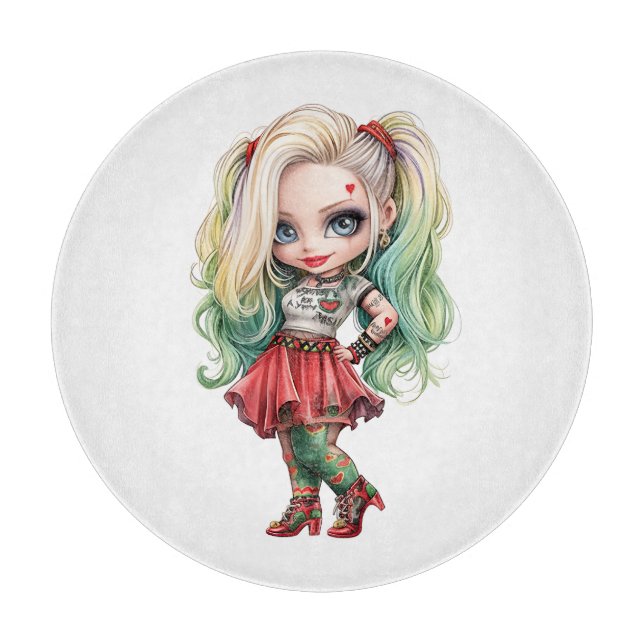 A Cute Girl Halloween Design Collection 9 Cutting Board (Front)