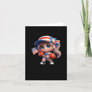 A Cute Girl In Boxing Sport Sticker  Card
