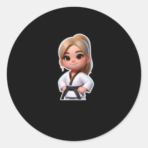 A Cute Girl In Taekwondo Sport Sticker