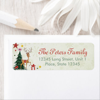 A cute green tree Girly Christmas animal Reindeer