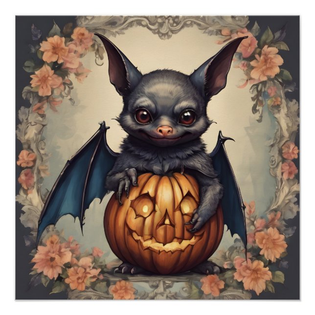 A Cute Halloween Bat hb5 Glossy Poster (Front)