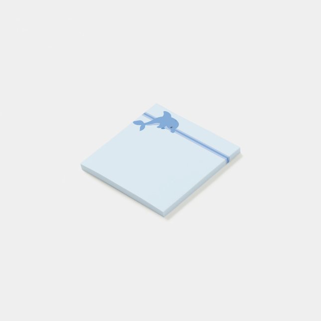 A Cute Happy Dolphin Post-it Notes (Angled)