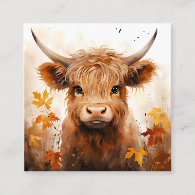 A Cute Highland Cow Series Design 1 Enclosure Card (Front)