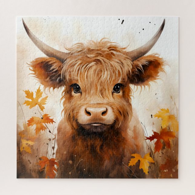 A Cute Highland Cow Series Design 1 Jigsaw Puzzle (Vertical)