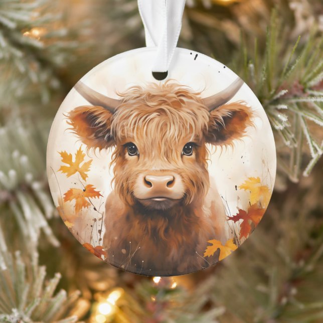 A Cute Highland Cow Series Design 1 Ornament (Tree)