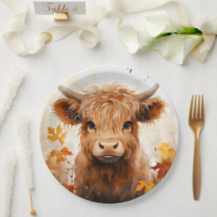 A Cute Highland Cow Series Design 1 Paper Plate