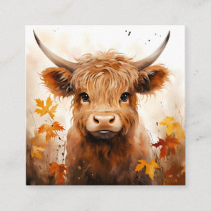 A Cute Highland Cow Series Design 1 Square Business Card