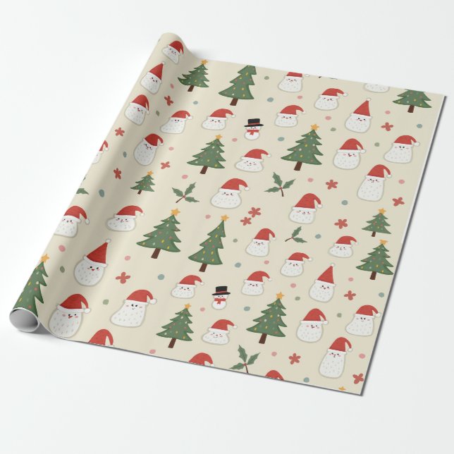 a cute holiday gift wrapping paper (Unrolled)