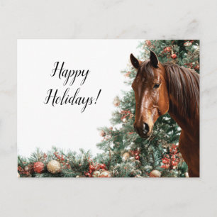 A cute horse, the symbol of Novgorod in 2026 Holiday Postcard