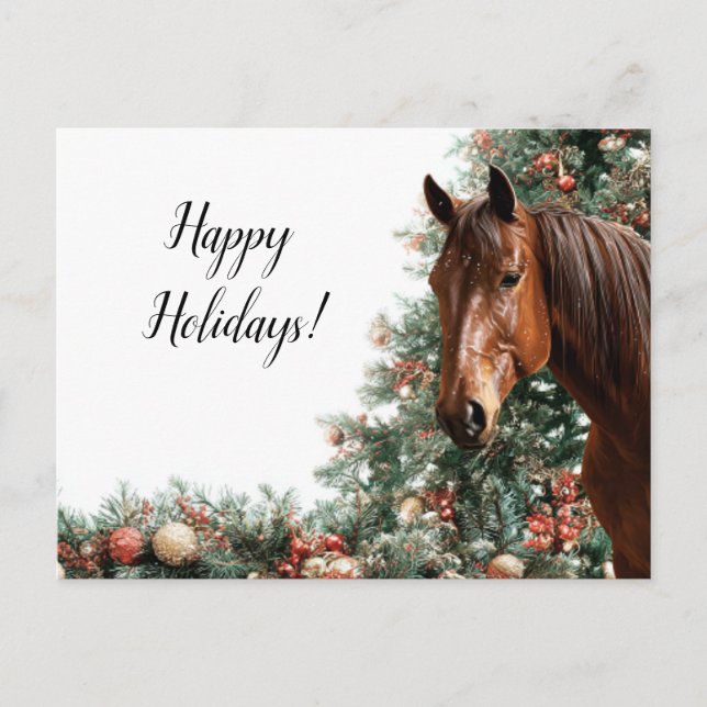 A cute horse, the symbol of Novgorod in 2026 Holiday Postcard (Front)