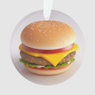 A Cute Illustration of a Cheeseburger Ornament