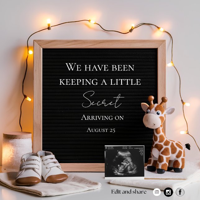 A cute joyful baby giraffe pregnancy announcement  (Creator Uploaded)