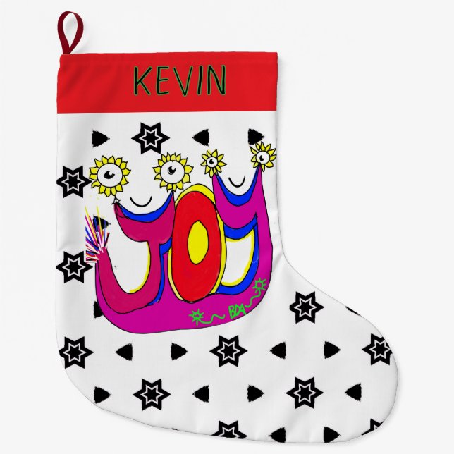 A Cute, Joyful Celebration To Present Your Gift Large Christmas Stocking (Front)
