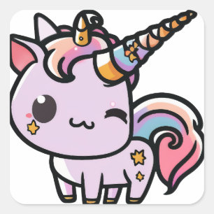 A cute kawaii unicorn sticker